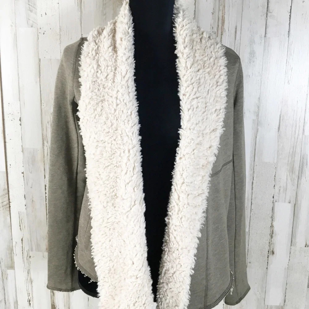 BB Dakota Sherpa Lined Blazer Jacket Faux Fur S